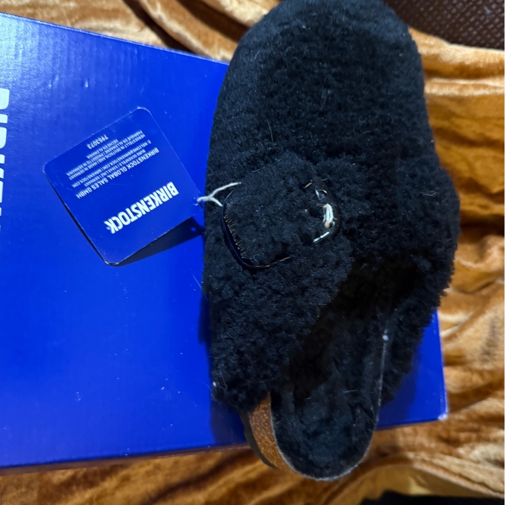 NWB Birkenstock Boston Genuine Shearling Mule Big Buckle Size 39